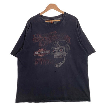 HARLEY-DAVIDSON ハーレーダビッドソン スカル バー&シールド プリントTシャツ ブラック ホンジュラス製 Size 2XL 福生店