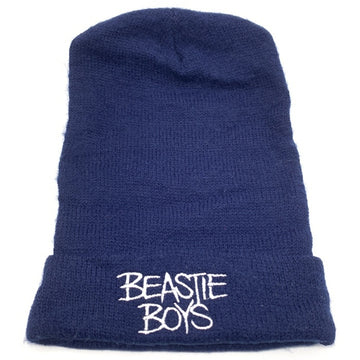 BEASTIE BOYS ビースティーボーイズ ロングビーニーキャップ ネイビー 刺繡 コットン STRONG FAB 福生店