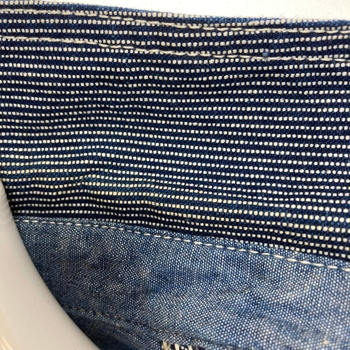 FLAT HEAD フラットヘッド ピンヒッコリー ワークシャツ ネイビー ホワイト CO-10W Size 36 瑞穂店