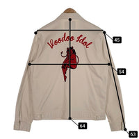 HYSTERIC GLAMOUR ヒステリックグラマー ベッドフォードコードストレッチ EVIL WOMAN ジップアップジャケット アイボリー 刺繡 0261AB07 Size L 福生店