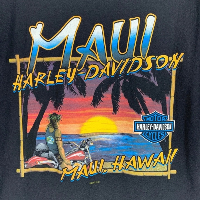 HARLEY-DAVIDSON ハーレーダビッドソン 死神 マウイ プリントTシャツ ブラック Size L 福生店