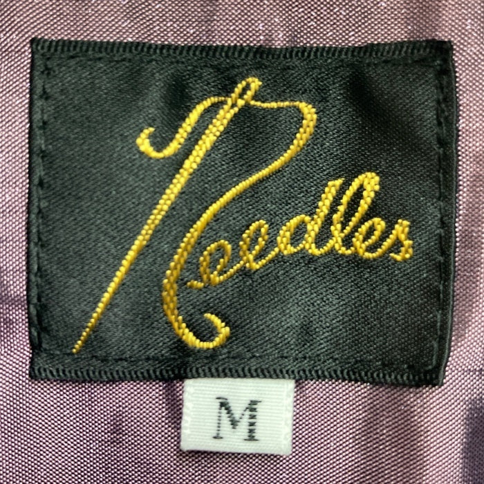 Needles ニードルズ S/S Classic Shirt-CU/R/S ORNAMENT Jq オープンカラーシャツ ジャカード 半袖 ネイビー パープル MR131 Size M 瑞穂店