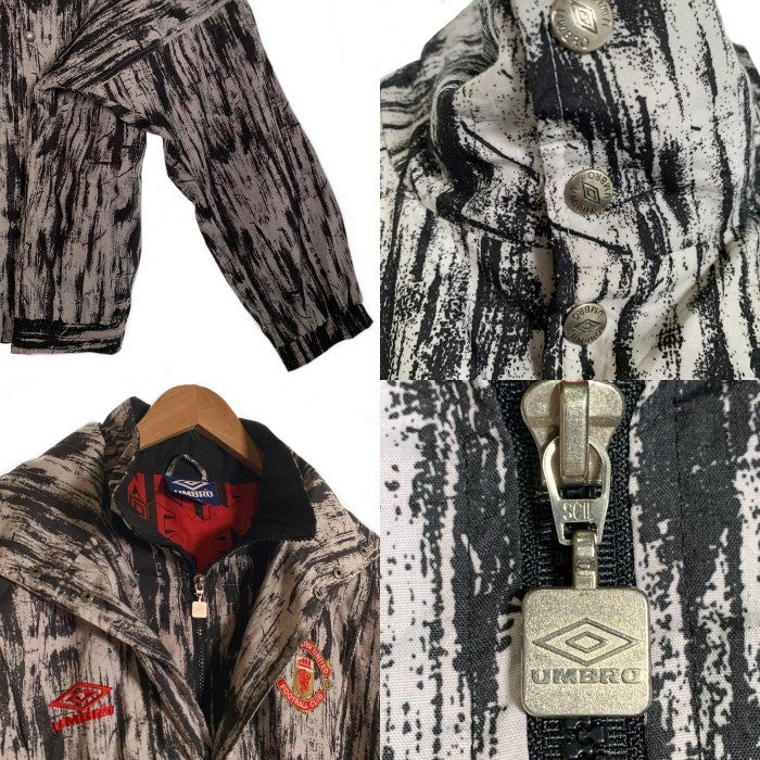 90's UMBRO アンブロ Manchester United マンチェスターユナイテッド ジップアップジャケット 刺繡  モノクロ ポリエステル Size XL 福生店