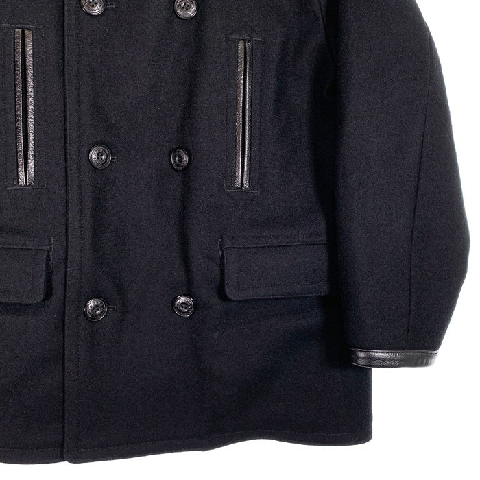 NEIGHBORHOOD ネイバーフッド 21AW P/W-COAT ピーコート ウール ブラック 中綿 レザー 212SZNH-JKM04 Size XL 福生店