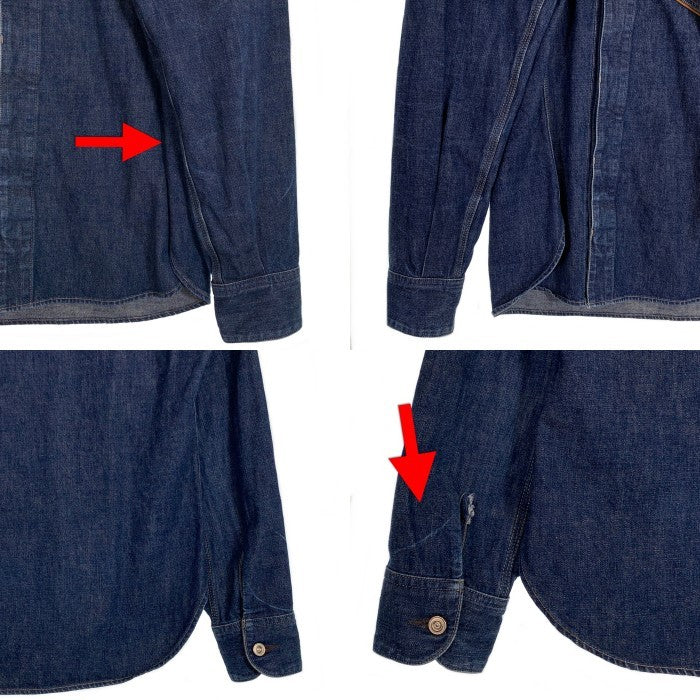 DELUXEWARE デラックスウェア USL DENIM SHIRT デニムシャツ ラグランスリーブ 比翼 インディゴ 40sモデル Size XL 福生店