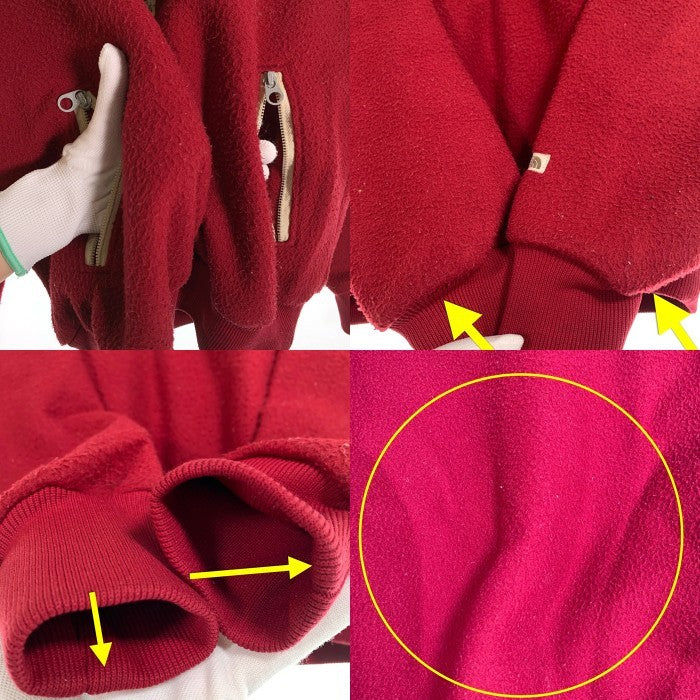 70-80's THE NORTH FACE ノースフェイス ハーフジップ プルオーバー フリースジャケット ラグランスリーブ ボルドー TALON USA製 Size M 福生店