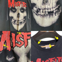 90`s MISFITS ミスフィッツ SKULL スカル プリントTシャツ ブラック USA製 WILD OATS 1995コピーライト Size XL 福生店