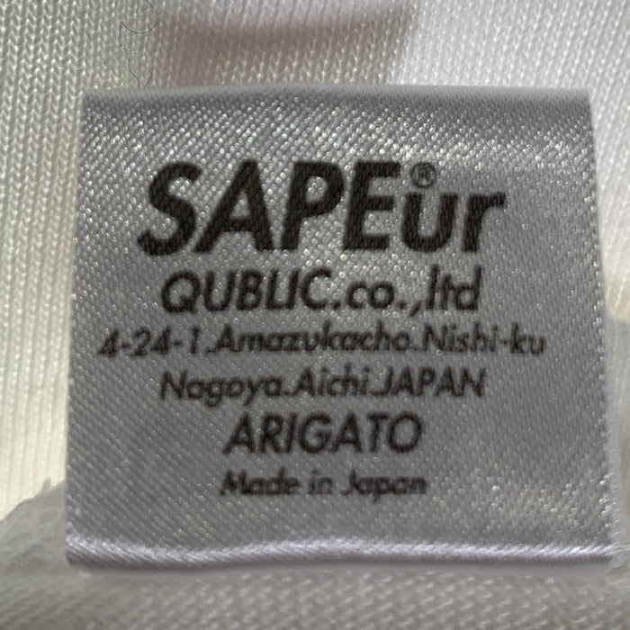 SAPEur サプール 騙し絵ポケットプリント ロゴ Tシャツ ホワイト