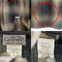 CALTOP キャルトップ アクリル 長袖 オンブレ チェック シャツ チャコール ブラック USA製 Size L 福生店