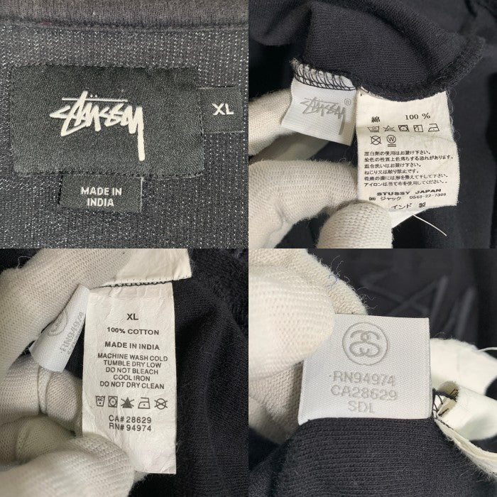 STUSSY ステューシー Reverse Terry Football 刺繡ロゴ フットボールTシャツ ブラック 1140005 Size XL 福生店