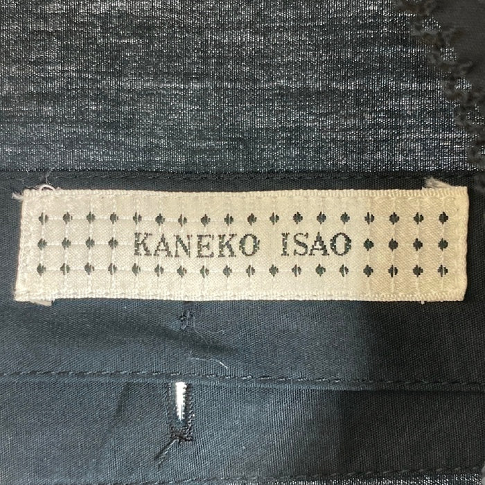 KANEKO ISAO カネコイサオ フラワーネックレスプリント 半袖ワンピース ブラック sizeF 瑞穂店