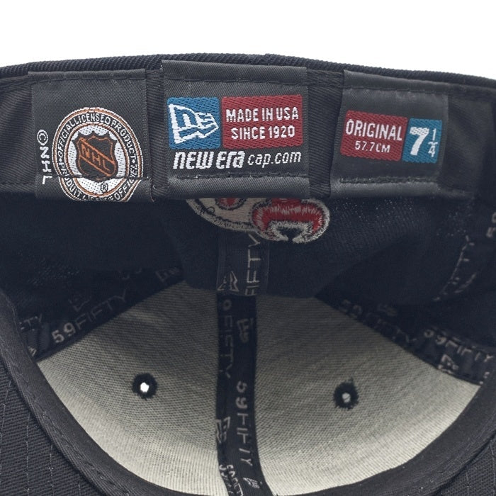 90's New Era ニューエラ NHL ニュージャージー・デビルス 59FIFTY ベースボールキャップ ブラック ウール Size 7 1/4 (57.7cm) 福生店