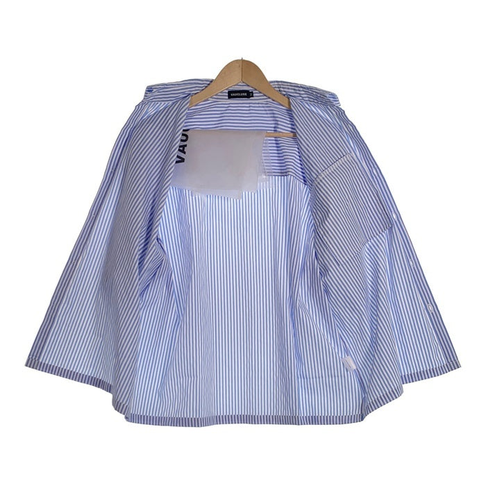 VAUCLUSE STUDIOS Striped Signature Short Sleeve Shirt ストライプシャツ 半袖 ライトブルー Size M 福生店