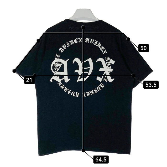 AVIREX アヴィレックス オールドイングリッシュ ロゴ Tシャツ ブラック sizeM 瑞穂店