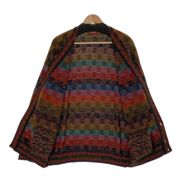 EXAMPLE BY MISSONI ミッソーニ ウール アクリル カーディガン チェック柄 マルチ Size S (実寸L相当) 福生店