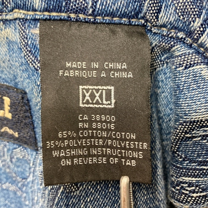 PELLE PELLE ペレペレ ジャカード ジップアップ デニムパーカー ジャケット インディゴ Size XXL 瑞穂店