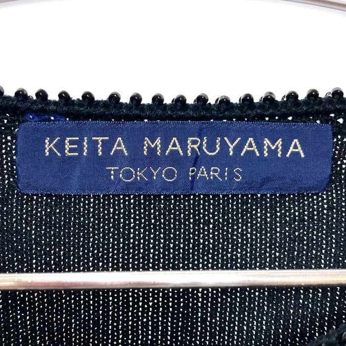 KEITA MARUYAMA ケイタマルヤマ ビーズライン ノーカラーカーディガン ブラック size不明 瑞穂店
