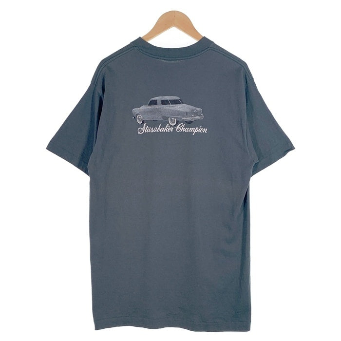 90's STUSSY ステューシー Studebaker Champion スチュードベッカー プリントTシャツ モスグリーン USA製 Size L 福生店