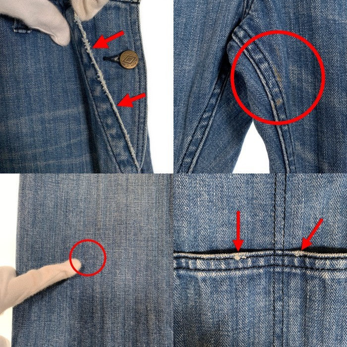 CUTRATE カットレイト USED加工 デニムオーバーオール ライトブルー Size L 福生店