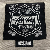 STUSSY ステューシー プリント 七分丈 ロングTシャツ グレー sizeM※ネックダメージあり 瑞穂店