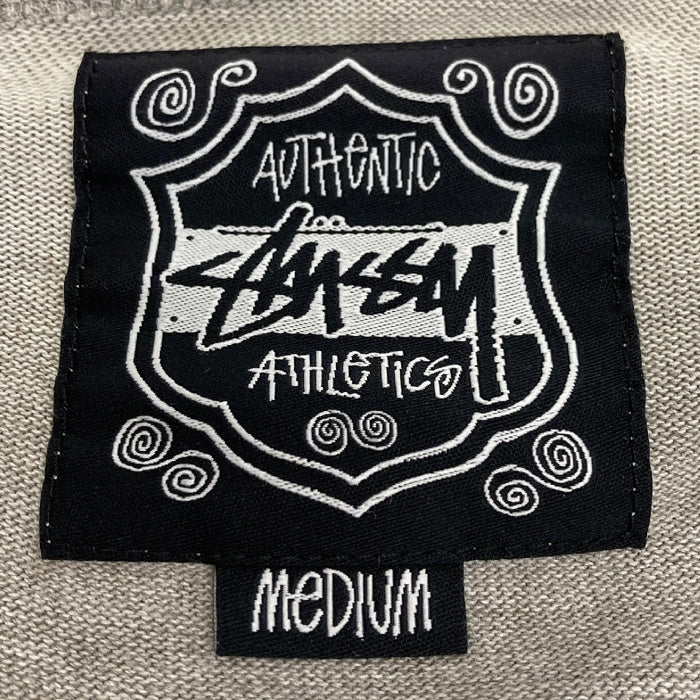 STUSSY ステューシー プリント 七分丈 ロングTシャツ グレー sizeM※ネックダメージあり 瑞穂店