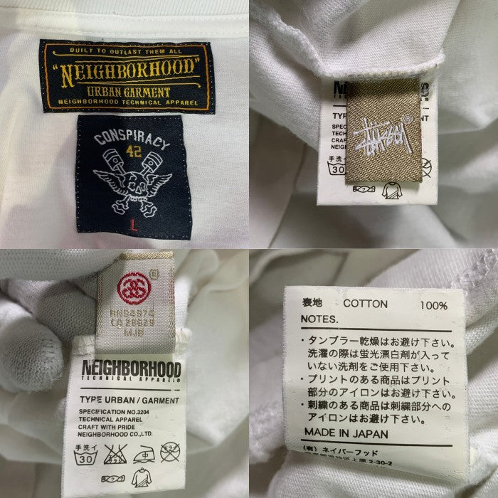 ステューシー×ネイバーフッド スカル BONEYARDS 半袖Tシャツ 白 L STUSSY × NEIGHBORHOOD × BONEYARDS S/S TEE ステューシー
