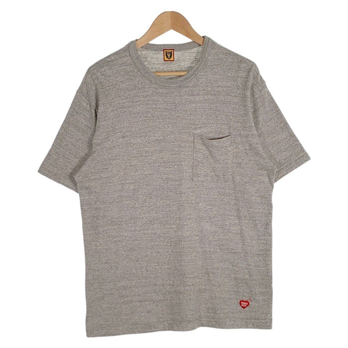 HUMAN MADE ヒューマンメイド POCKET T-SHIRTS ポケットTシャツ グレー 裾ロゴワッペン Size L 福生店