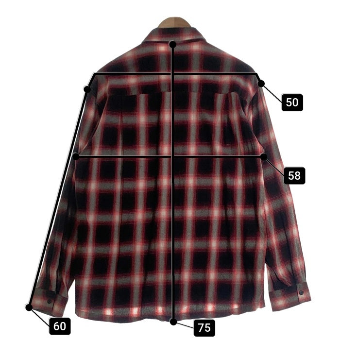 BIG MIKE ビッグマイク Light Flannel Shirt 長袖 オンブレチェックシャツ レッド Size L 福生店