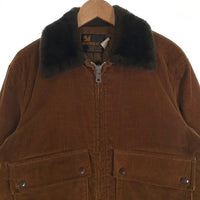 70's WEATHERCASTER ウェザーキャスター ジップアップコーデュロイジャケット 襟ボア リブ ブラウン USA製 Size 38 福生店