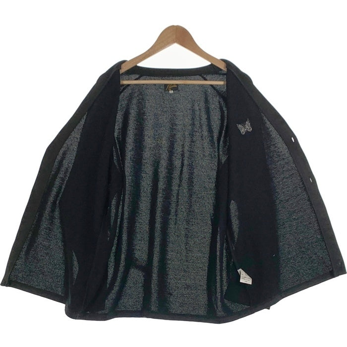 Needles ニードルズ V Neck Cardigan Vネックカーディガン 刺繡 ブラック LQ246 Size L 福生店