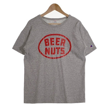 80's Champion チャンピオン BEER NUTS プリント Tシャツ グレー 霜降り USA製 トリコプリント Size XL 福生店