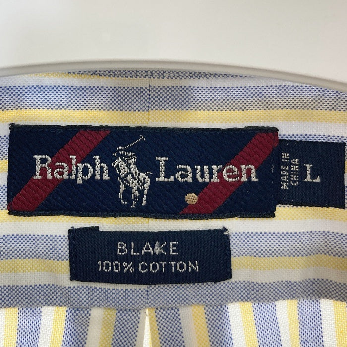 RALPH LAUREN ラルフローレン BLAKE コットン ボタンダウン ストライプシャツ マルチ 半袖 Size L 瑞穂店