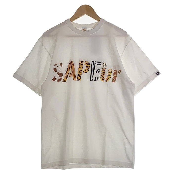 SAPEur サプール アニマルロゴプリント Tシャツ ホワイト A0021-091 Size M 福生店