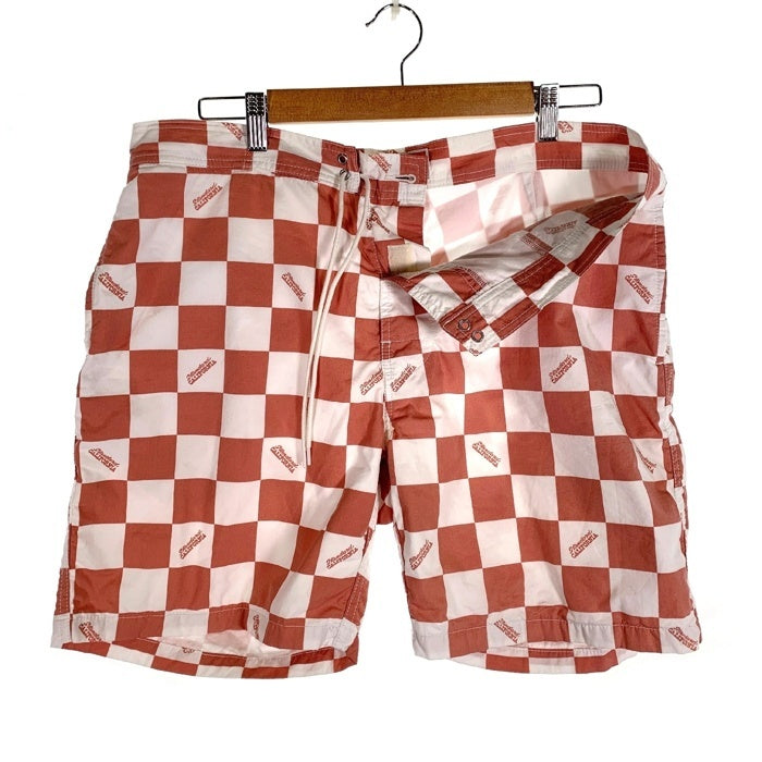 STANDARD CALIFORNIA スタンダードカリフォルニア SD Checker Surf Shorts チェッカフラッグ サーフショーツ オレンジ Size L 福生店