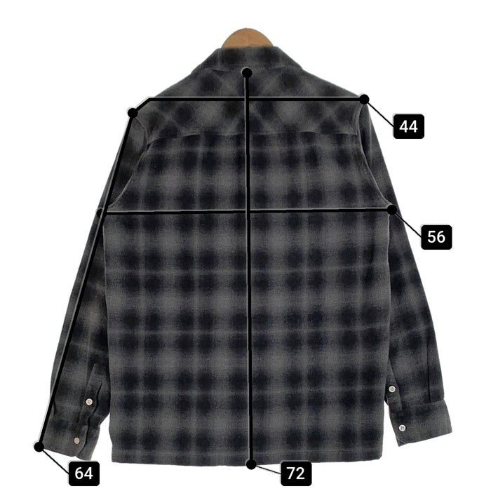 Liberaiders リベレイダース 18AW PLAID FLANNEL SHIRT オンブレチェック オープンカラーフランネルシャツ ブラック グレー 77101 Size L 福生店