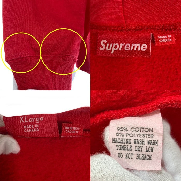 SUPREME シュプリーム アーチロゴ ジップアップ フーディー パーカー レッド カナダ製 オールド Size XL 福生店