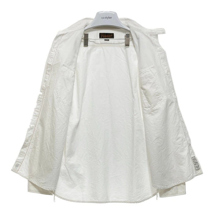 Triple Works トリプルワークス マチ付き ワークシャツ 長袖 コットン ホワイト アイアンハート Size M 瑞穂店