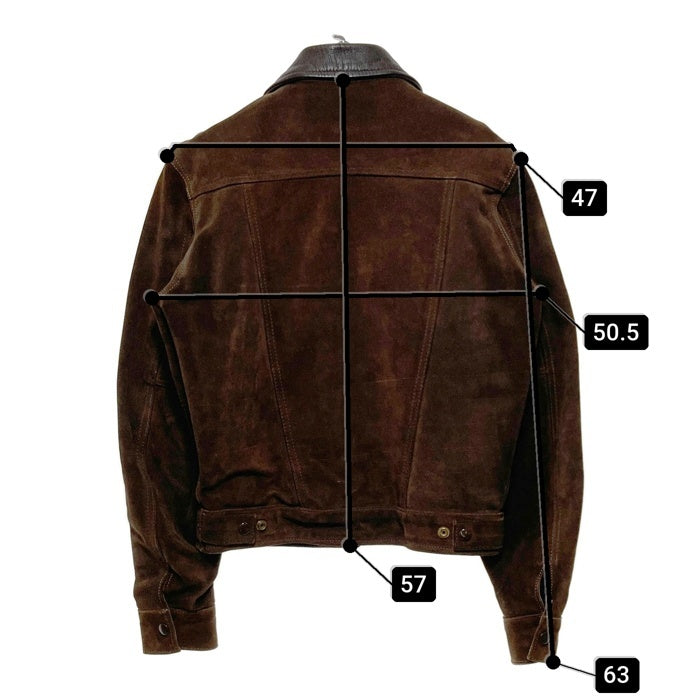 VANSON バンソン レザーカラー スウェードジャケット トラッカー ブラウン Size XS 相当 瑞穂店