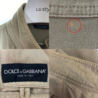 DOLCE&GABBANA ドルチェアンドガッバーナ ジップアップ リブ デニムジャケット ベージュ size44 瑞穂店