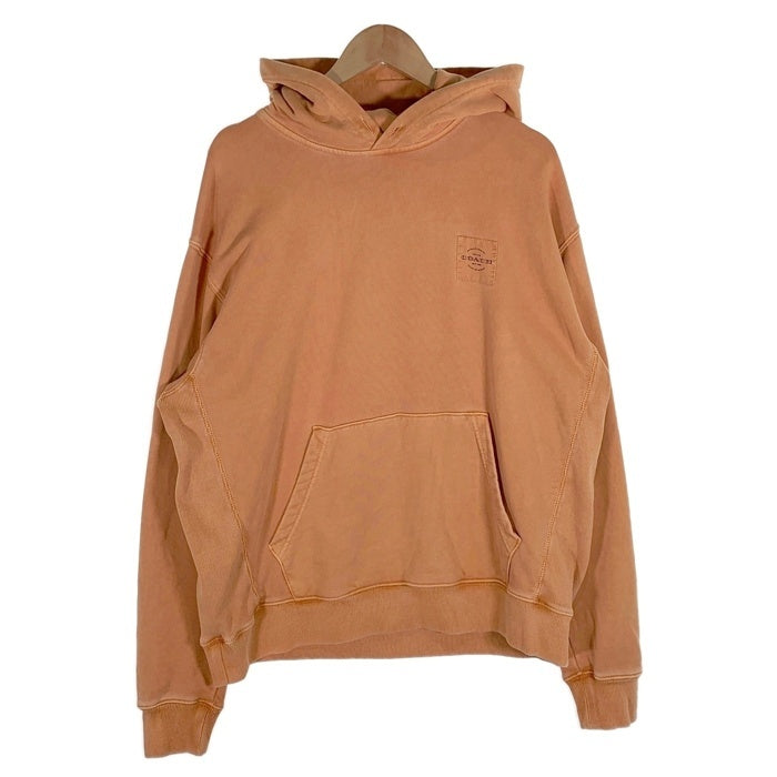 COACH コーチ HOODIE プルオーバースウェットパーカー オレンジ ウォッシュ加工 フード紐なし CF811 Size M 福生店