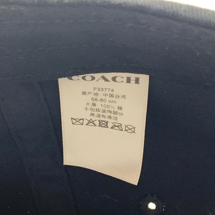 COACH コーチ スクエアレザーパッチ 5パネルキャップ ブラック F33774 福生店