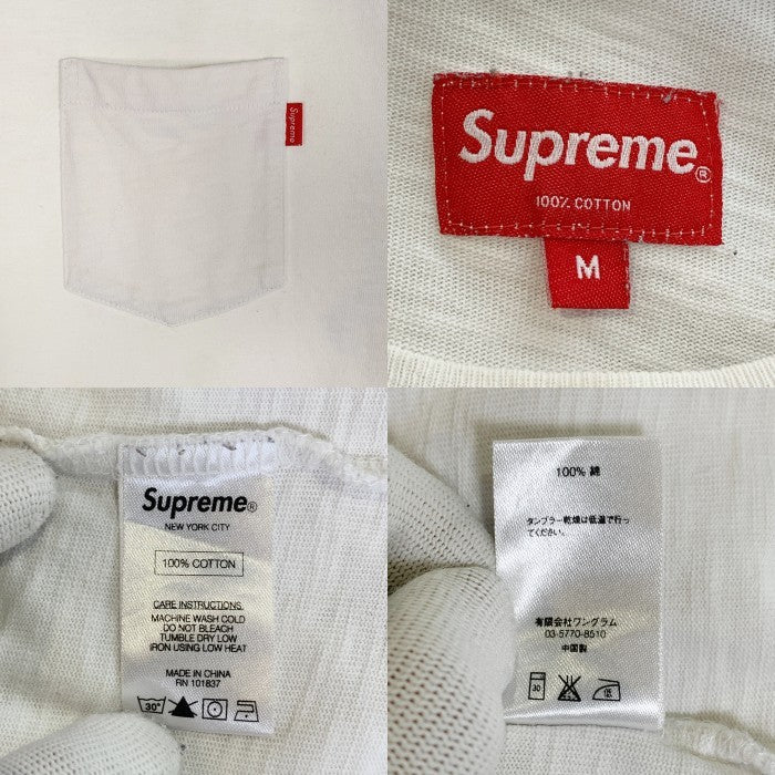 SUPREME シュプリーム Pocket Tee ポケットTシャツ ホワイト ワングラム Size M 福生店