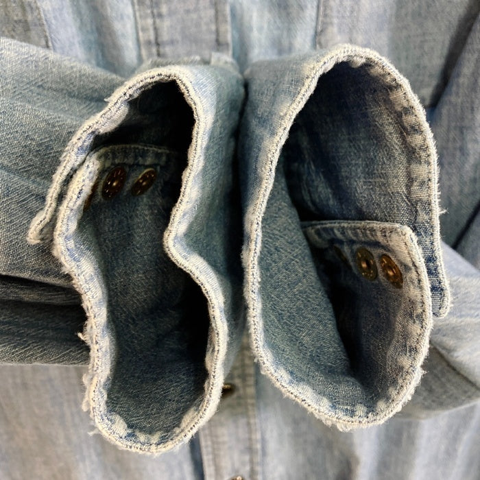 RRL ダブルアールエル 90's 三ツ星タグ シャンブレー ウエスタンシャツ ライトインディゴ sizeM 瑞穂店