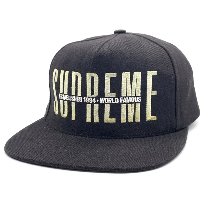 SUPREME シュプリーム 18AW Global 5-Panel グローバル 5パネルキャップ ブラック 刺繡 福生店