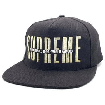 SUPREME シュプリーム 18AW Global 5-Panel グローバル 5パネルキャップ ブラック 刺繡 福生店