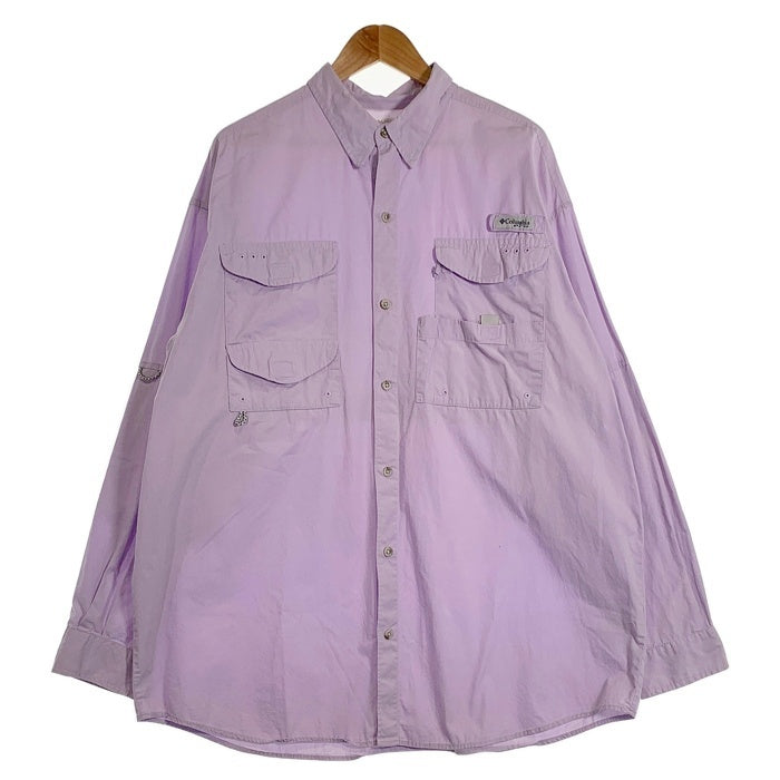 Columbia コロンビア PFG コットン フィッシングシャツ 長袖 ラベンダー Size XL 福生店