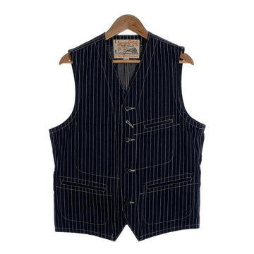 SUGAR CANE シュガーケーン ウォバッシュストライプ ワークベスト ネイビー  Size 40 福生店