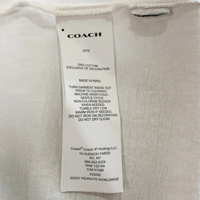 COACH コーチ 21SS PEANUTS ピーナッツ スヌーピー プリントTシャツ ホワイト Size M 福生店