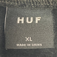 HUF ハフ DISTRESSED LOGO HALF ZIP ハーフジップ プルオーバー ブラックデニム ブラック sizeXL 瑞穂店