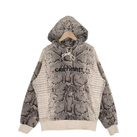 Carhartt WIP カーハート ワークインプログレス Hooded Snake AOP Sweatshirt スネークプリント プルオーバースウェットパーカー フーディー ホワイト ブラック Size M 福生店